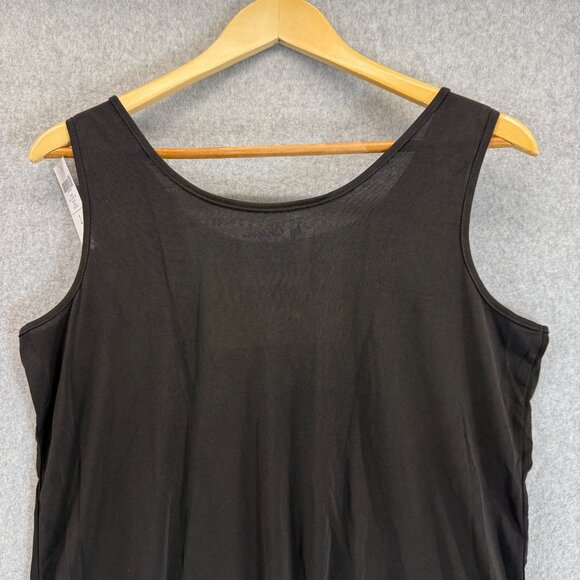 Chicos Womens Black Scoop Neck Tank Top Sleeveless Stretch Size 2 US‎ Large NWT - Picture 7 of 11